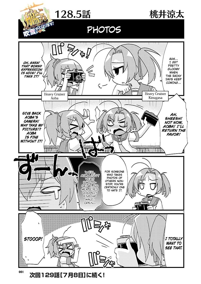 Kantai Collection - Kankore - 4-Koma Comic - Fubuki, Ganbarimasu! Chapter 128.5 #1