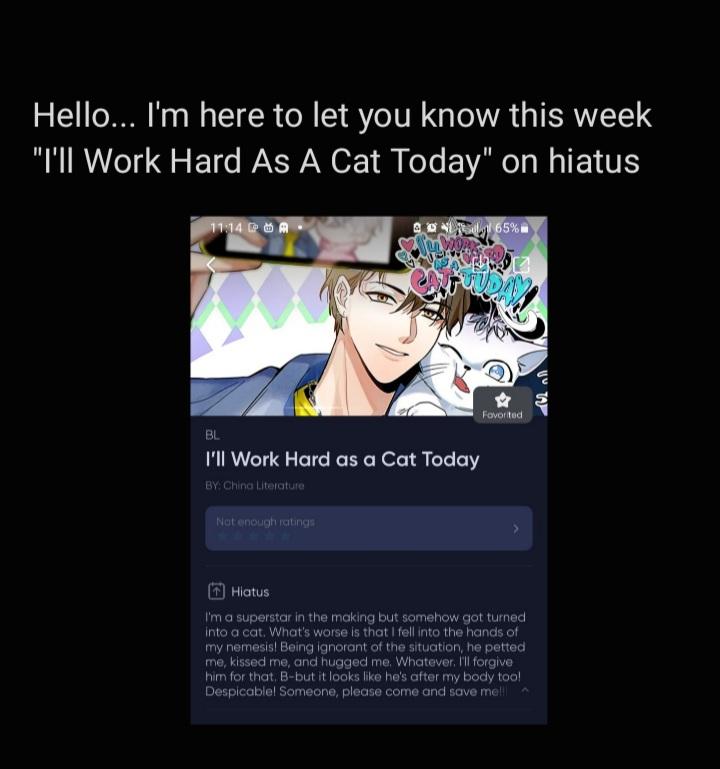 I Have To Work Hard As A Cat Today Chapter 63.1 #1