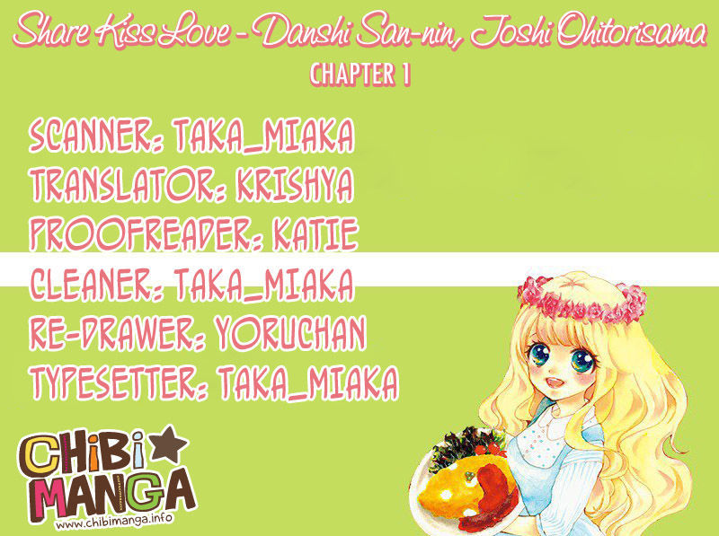 Share Kiss Love - Danshi San-Nin, Joshi Ohitorisama Chapter 1 #1