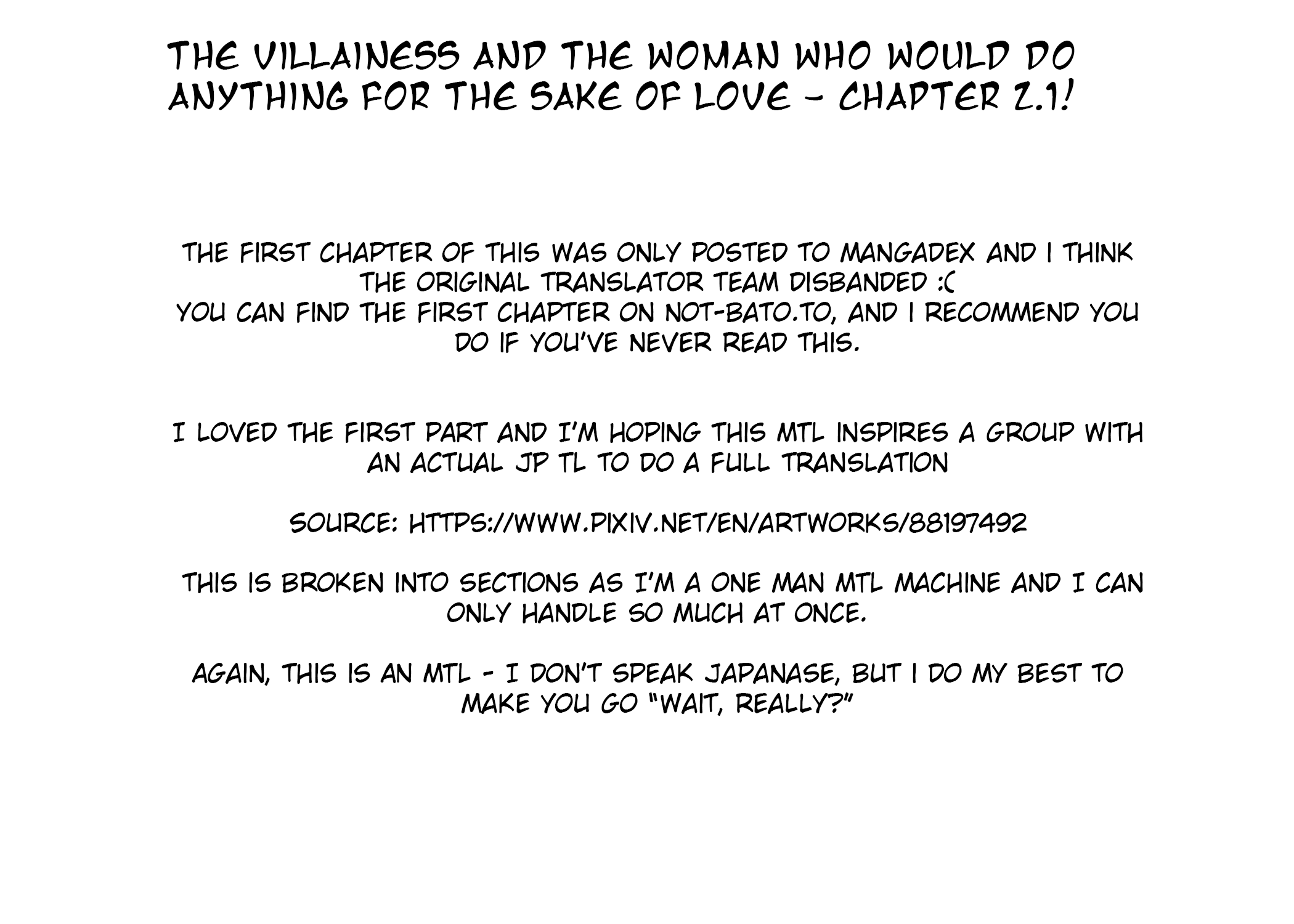 "the Villainess" And The Woman Who Would Do Anything For The Sake Of Love Chapter 2.1 #1